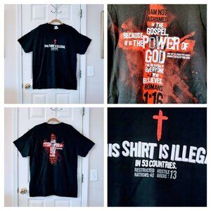 BNWT Gardenfire "Illegal" Christian Shirt XL Great Statement Shirt Romans 1:16